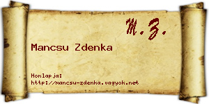 Mancsu Zdenka névjegykártya